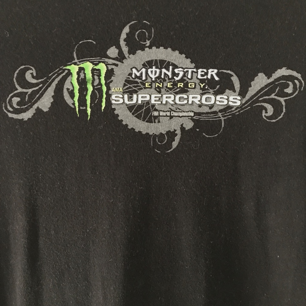 Pimatee Monster Supercross Black White Trim Long Sleeve Tee